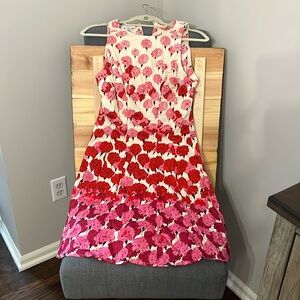 Maggg L peony ombré pink and cream cocktail dress